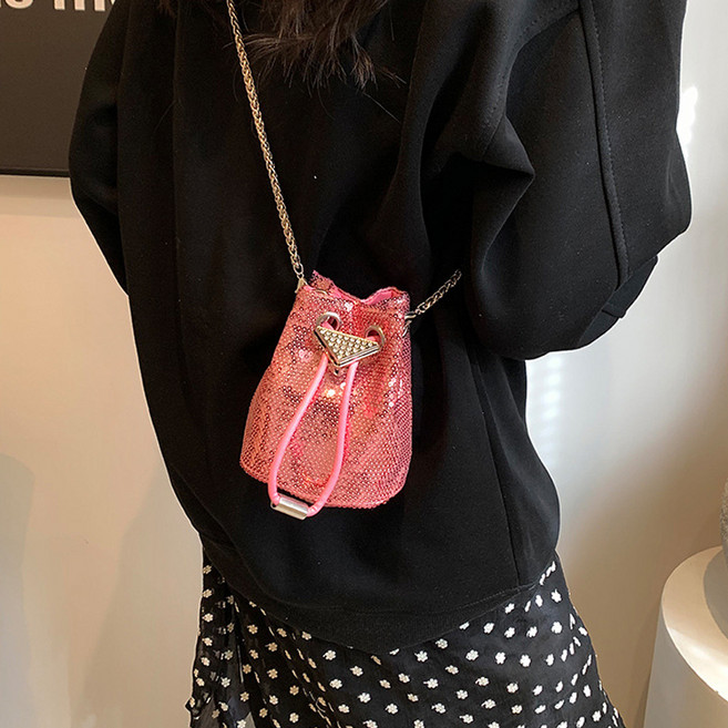 소리달 데마 여성용 스팽클장식 다용도 미니 크로스 토트백