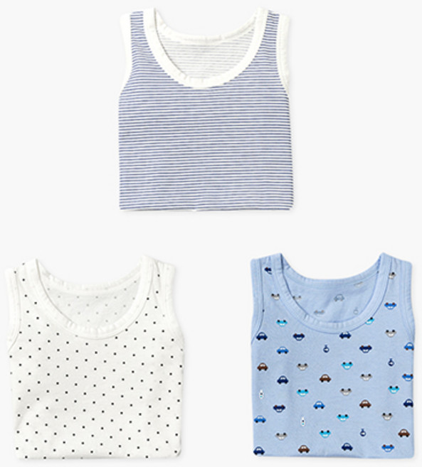 유니프랜드 남아용 미니카 런닝 3종 세트