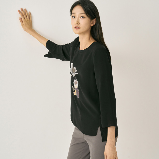 zishen 女款正面亮點七分袖T恤 LCTSN829