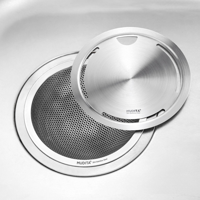 무디타 304 스텐 싱크 배수구망 + 커버 세트, 1세트