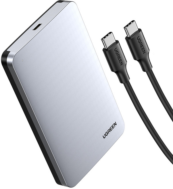 유그린 메탈쉘 외장하드 케이스 6.35cm CM300 + C to C타입 케이블, 1개