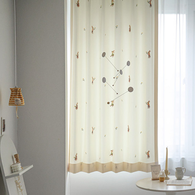 메종텍스타일 밤비 토끼 자수 아이방 키즈커튼