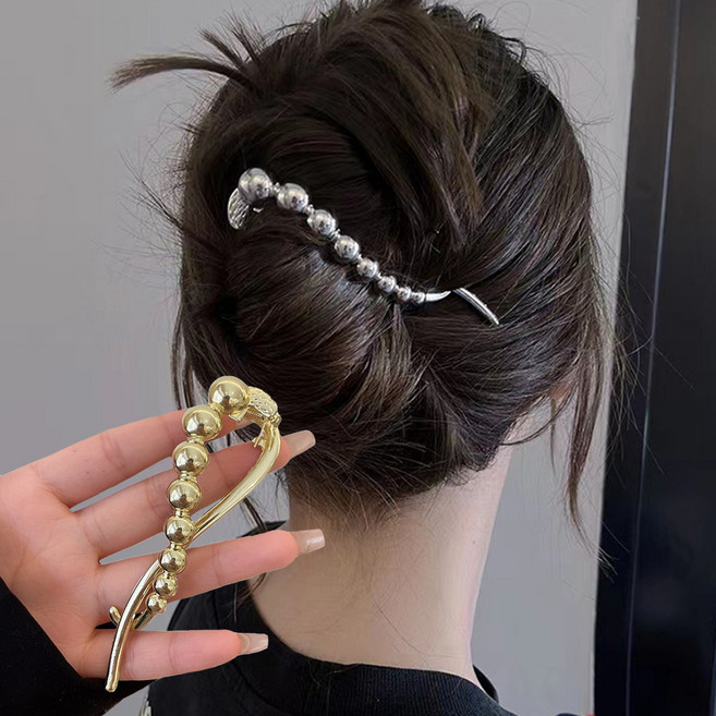 무식이네 펄하프 포니테일 볼륨 헤어 바나나핀 2종 세트 A103