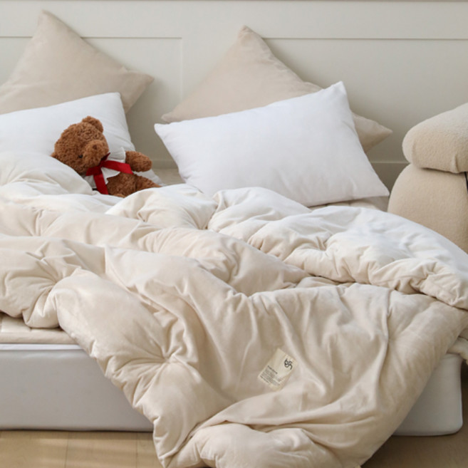 베이직톤 무지 극세사 차렵이불