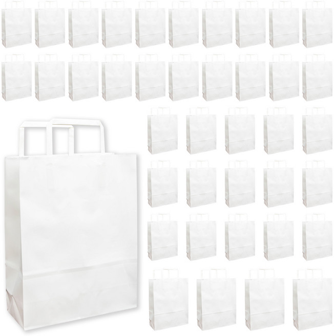 좋은기븐 플랫 쇼핑백, 화이트, 40개