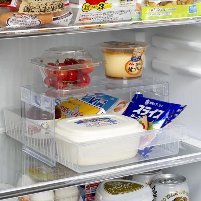 이노마타 냉장고 수납 정리 와이드형 보조선반, 투명, 1개