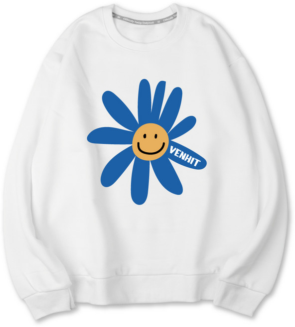 VENHIT 男女通用 Smile Flower 特殊雙面布料 寬鬆版型 大學T恤
