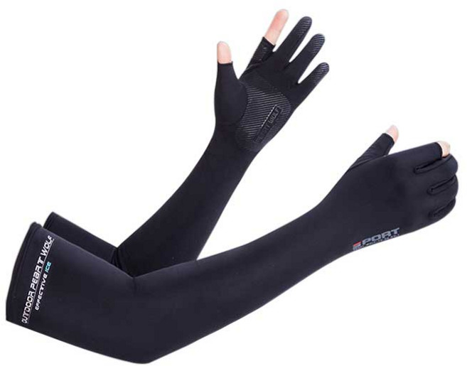 포미포유 남성 손등커버 손가락 팔토시, 블랙, 1개