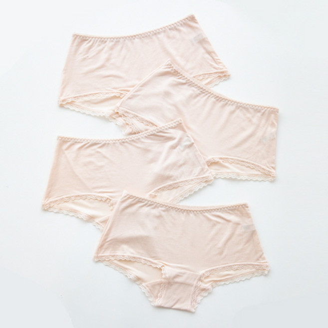 맬러뮤트 여성용 통기성 텐셀 모이스쳐 쇼츠 컴포트 하프 사각 팬티 4p