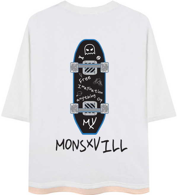 MONS&VILL Vaudeville 七分袖T恤 VRV_0033, 白色