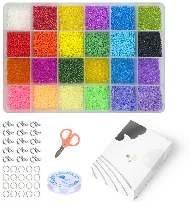 리니팜 시드비즈 2mm 5종 세트, 혼합색상, 1세트