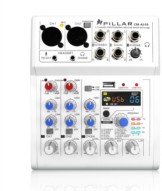 필라 컴소닉 4채널 오디오 인터페이스 마이크 믹서, CM-A510