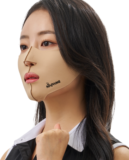 네이팡 표준형 오픈 스타일 스포츠 훼이스 가드 마스크, 다크스킨, 1개