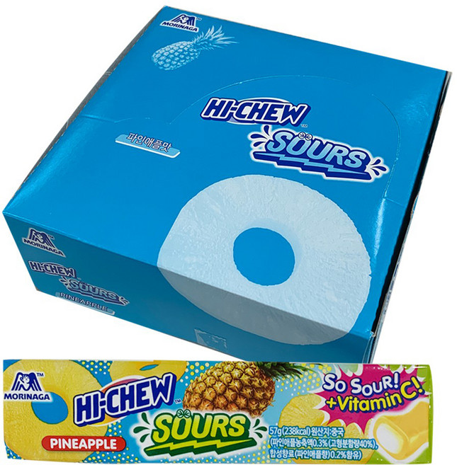 MORINAGA 森永 HI-CHEW 嗨啾 Hi-Chew嗨啾軟糖 酸鳳梨口味, 57g, 1盒