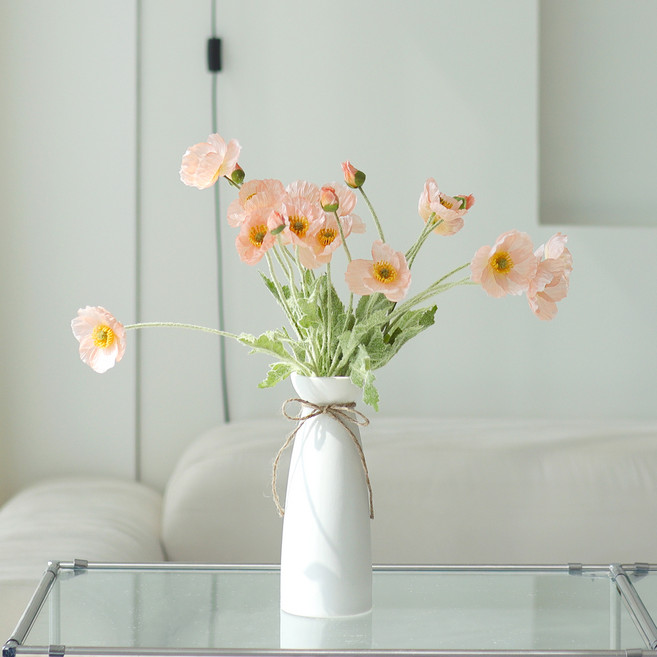 Haru Gonggan 一日空間 人造罌粟花, 5個, 珊瑚色