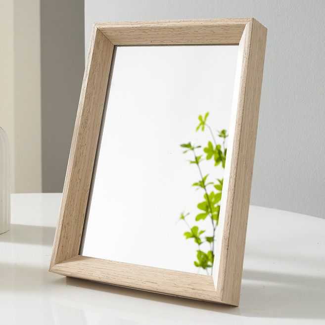 온맘컴퍼니 프랑 삼각 우드 탁상거울, 베이지우드