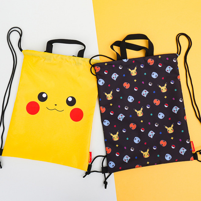 Pokémon 寶可夢 印花手提束口後背袋 2個入
