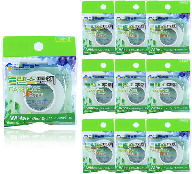 밴드골드 트랜스포어 PE반창고 화이트, 1개입, 10개
