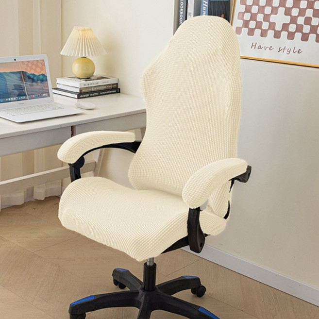 마켓플랜 심플 라인 의자 좌석커버 세트, 아이보리, 1개