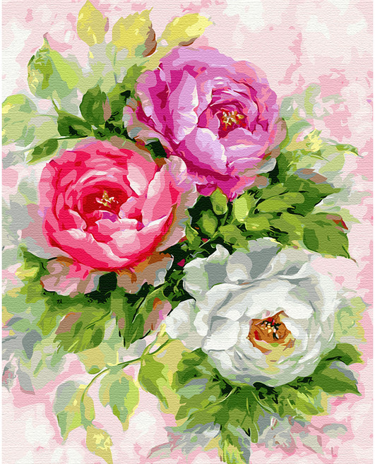 플레이어바웃 유화 피포페인팅 DIY 명화 그리기 40 x 50 cm 세송이 모란, 혼합색상, 1개