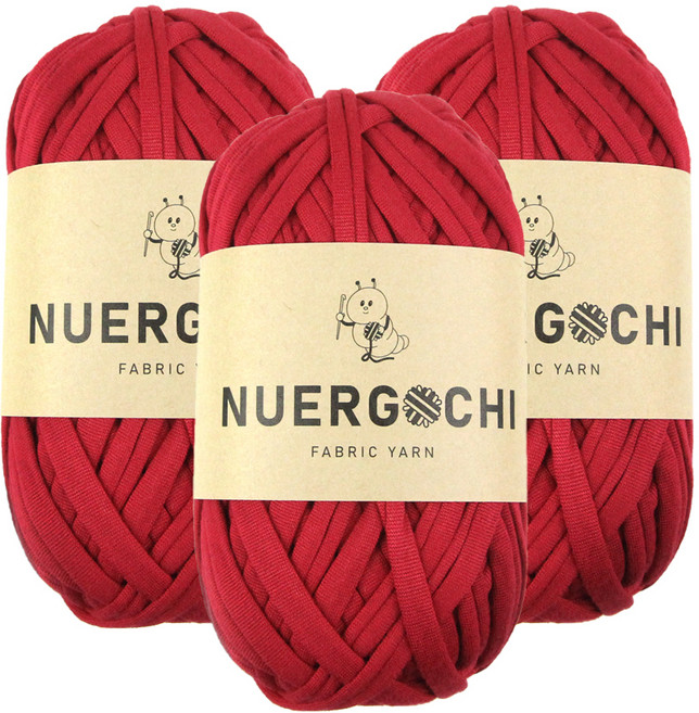 JSTrading 누에르고치 패브릭 얀 뜨개실 100g, 10 딥레드, 3개