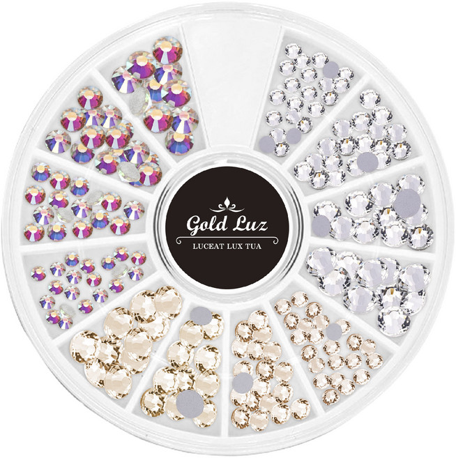 골드루쓰 원형 평스톤 세트, AB오팔골드, 1개