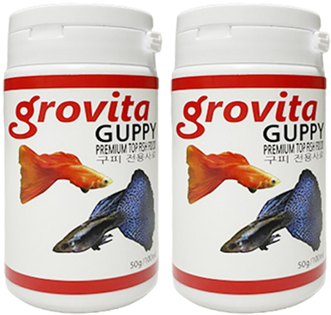 그로비타 구피 열대어 사료, 50g, 2개