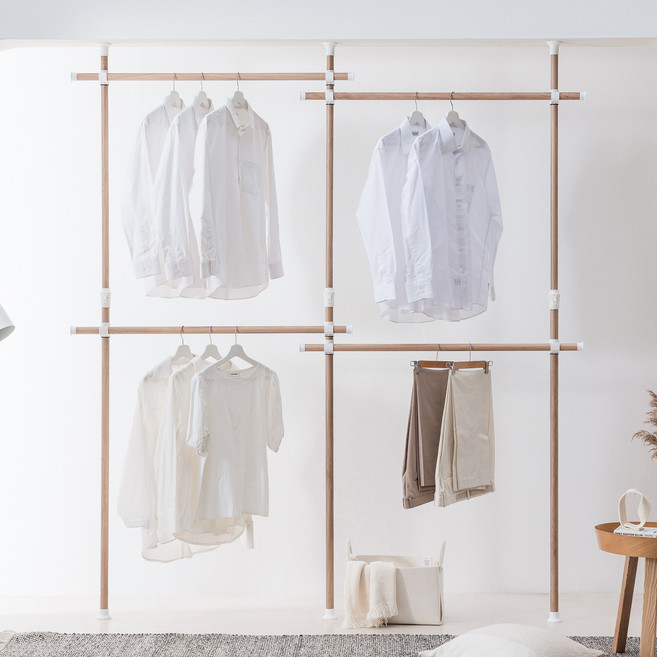 네이프 고정식 4단 행거 C4000, 우드