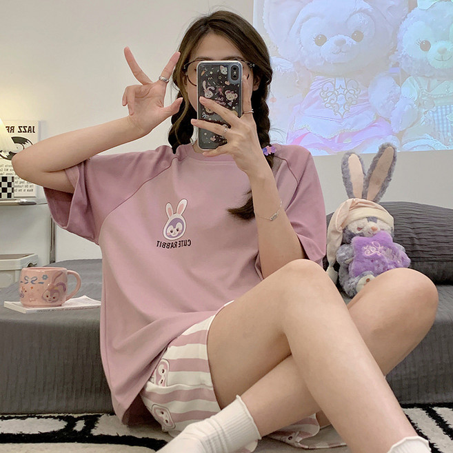 Viola 女性棉質居家服睡衣上下套裝 Vio0014