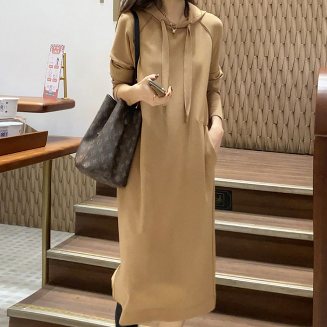 마켓에이 여성용 심플 후드 롱 원피스 빅사이즈 포함