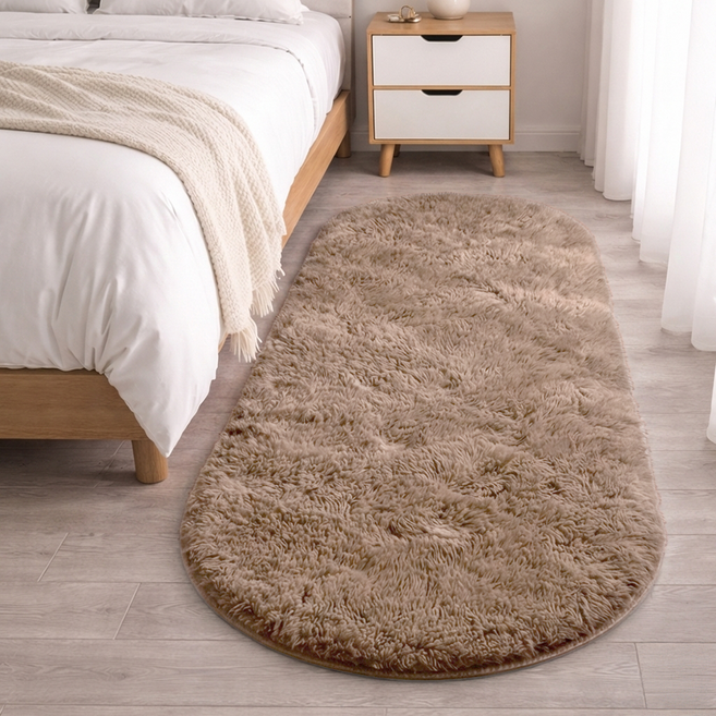 힐링스팟 논슬립 타원형 장모 러그