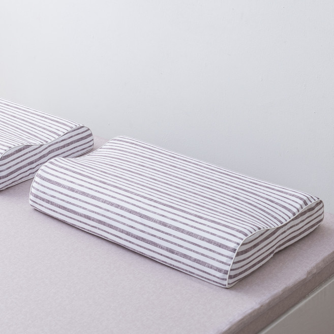 아지오텍스 서포트슬립 라텍스 베개 굴곡형, 트위드그레이, 1개