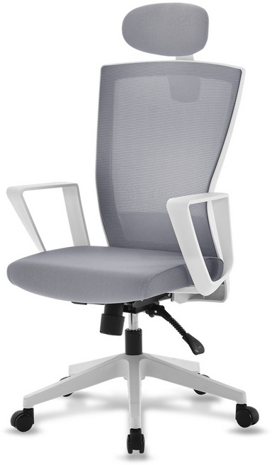 체어클럽 네옴 M60 메쉬 의자, 화이트바디 그레이