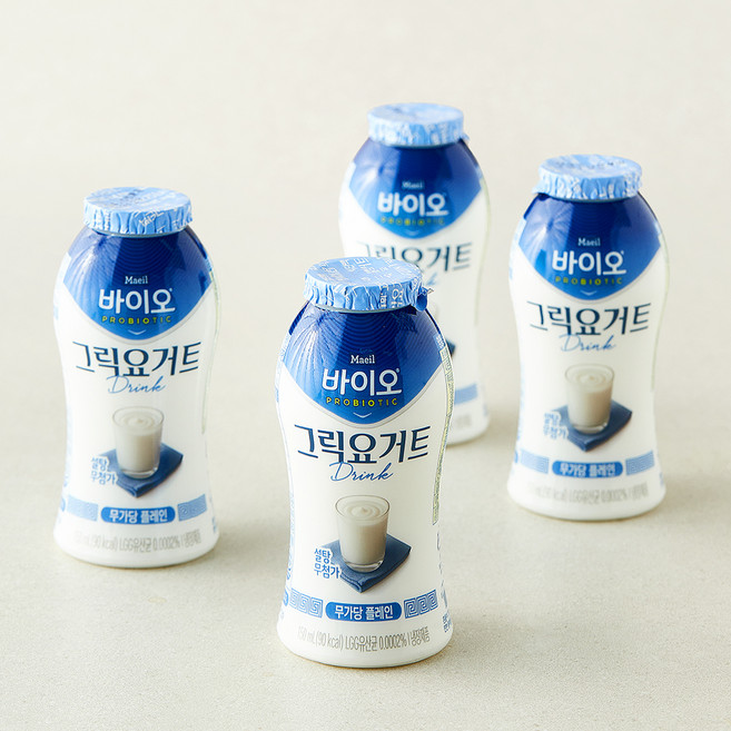 매일바이오 고단백 그릭요거트 드링크 무가당 플레인, 1개, 4개입, 600ml