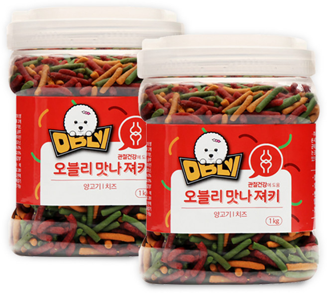 오블리 관절건강 맛나져키 1kg, 양고기 + 치즈 혼합맛, 2개