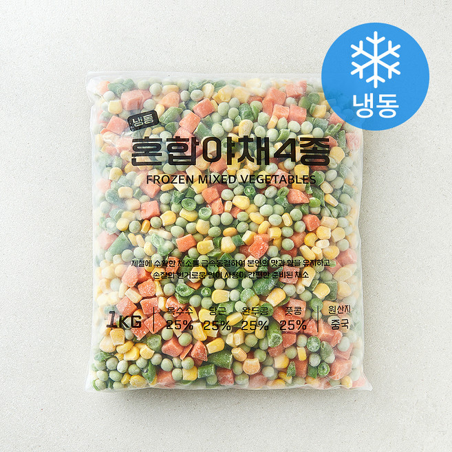 혼합 야채 4종 세트 (냉동), 1세트, 1kg