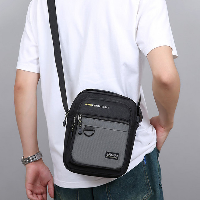 Elsso 男用手機收納緩衝防水斜背迷你包, 灰色