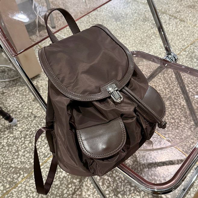 FROMHEAVEN Bagare 尼龍輕量日常迷你後背包 P759, 棕色