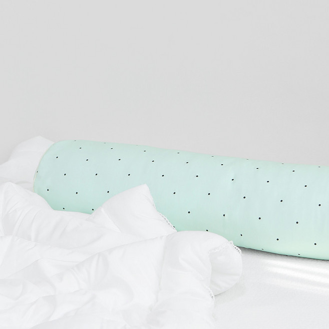 스누즈 몽글몽글 먼지없는 원형 바디필로우 커버 솜포함, 민트