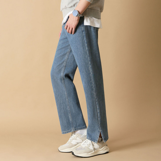 블루포스 남성용 와칸드 와이드 워싱 청바지