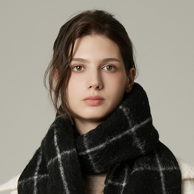 화이트샌즈 남녀공용 메리다 그리드 체크 머플러