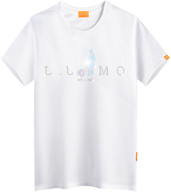 엘라모 반팔 홀로그램로고 통기성 티셔츠