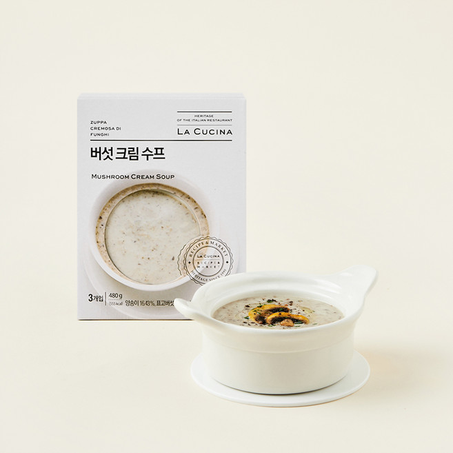 라쿠치나 버섯크림 수프 3개입 (냉장), 480g, 1개