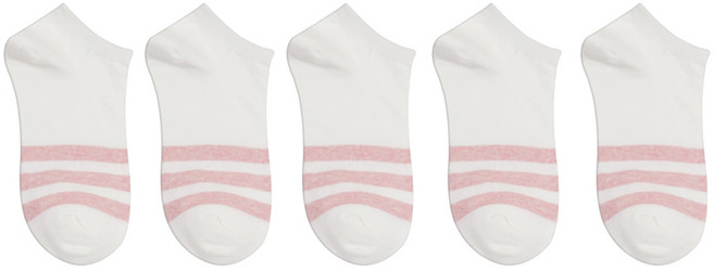 박군 여성용 학생용 PG 파스텔 3선 발목 양말 5족