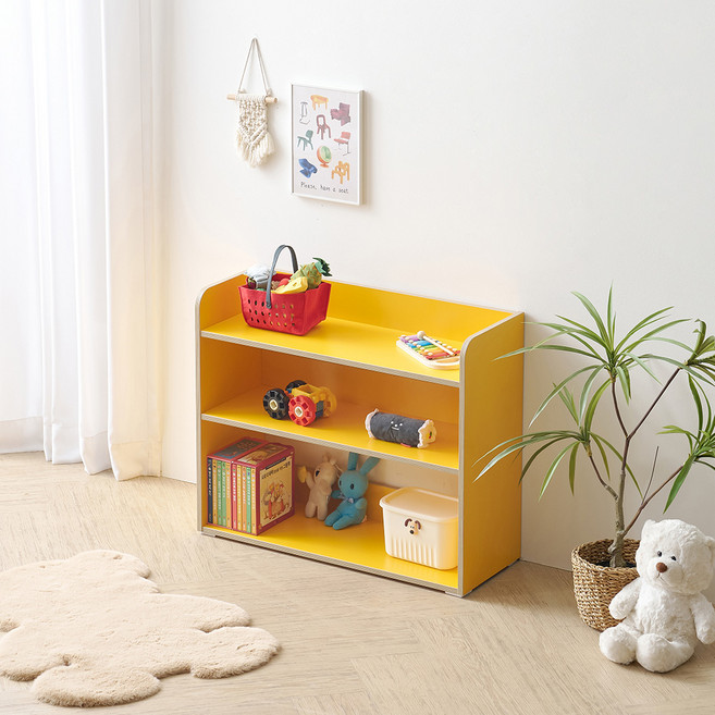 마마룸 아동용 동그리 800 책장, 옐로우, 3단