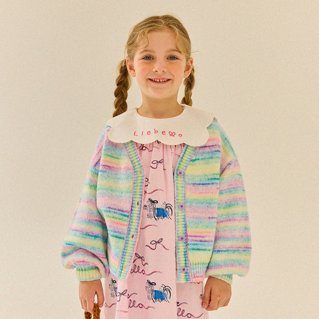 LIEBELLO 女童彩虹柔軟開襟衫