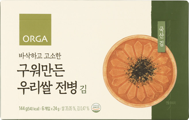 올가홀푸드 구워만든 우리쌀 전병, 1개, 김맛, 144g