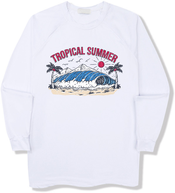 일루소 트로피컬썸머 오버핏 래쉬가드 긴팔 티셔츠