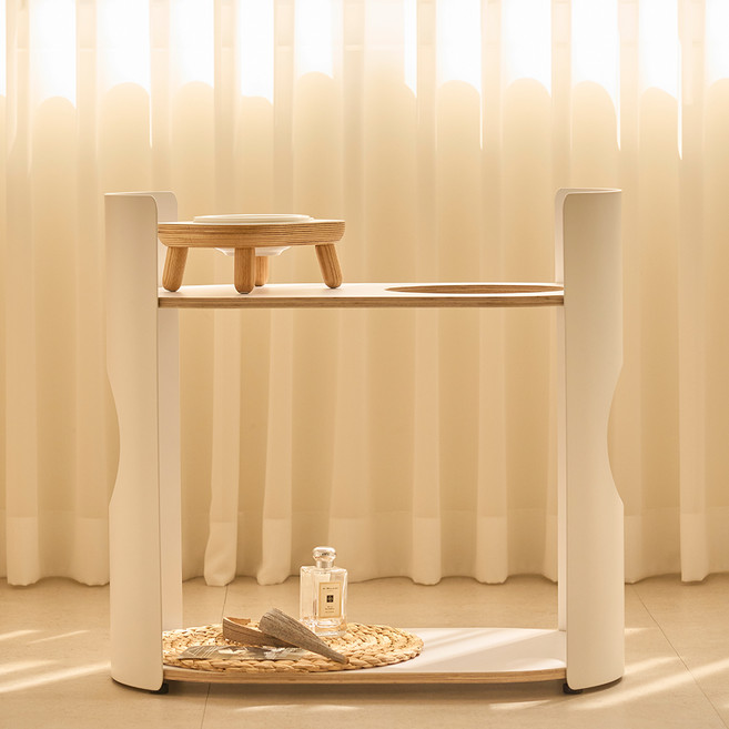 DUIT 고양이 올데이 랙 2단 미니캣타워 선반, 화이트, 1개