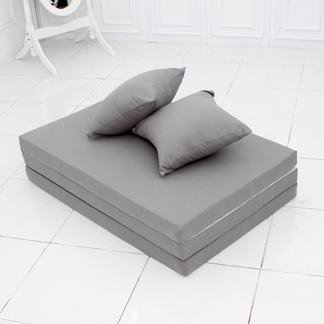 자미스 국내 제조 3단 접이식 순면커버 마블폼매트리스, 그레이, 5cm